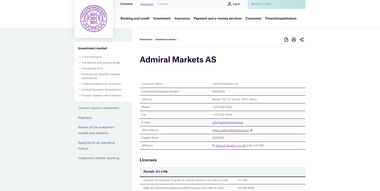 Admiral Markets EFSA Primary regulator Admiral Markets EFSA Primary regulator